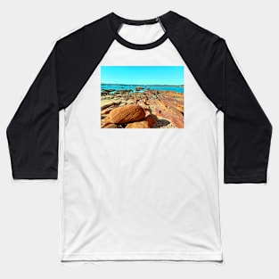 Rock formations in Quarantine Bay, Eden, NSW Baseball T-Shirt